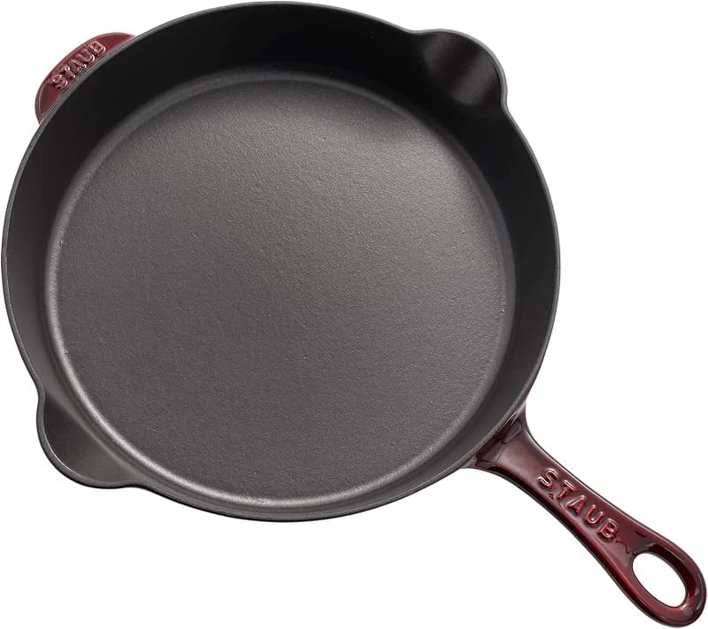 STAUB Cast Iron 11-inch Traditional Skillet - Grenadine