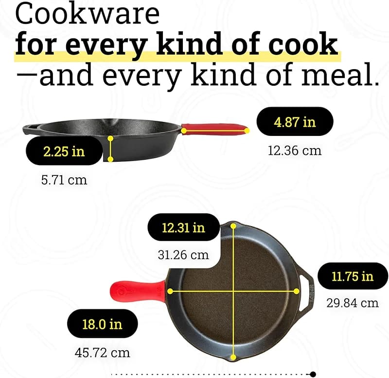 Lodge Seasoned Cast Iron Skillet 12 Inches - Quality Frying Pan for the