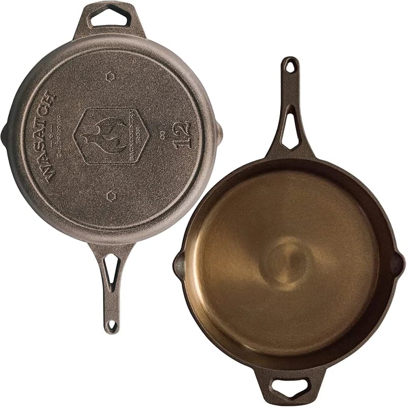 12 Inch Smooth Wasatch Pre-Seasoned Round Cast Iron Skillet — image 2