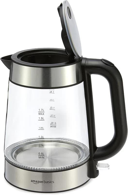 Amazon Basics Electric Kettle with Glass Carafe for Tea and Coffee — image 3