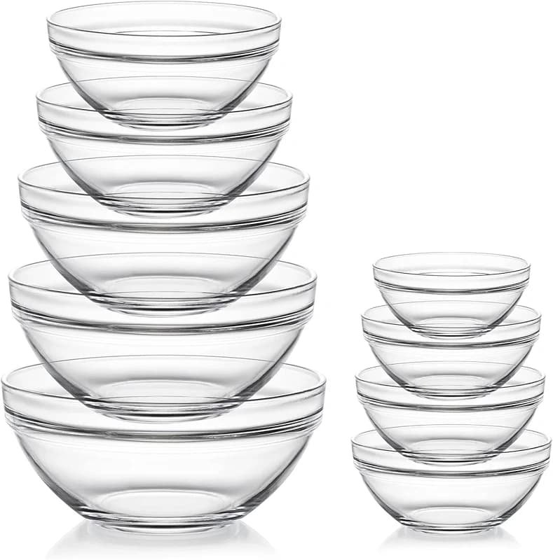 Sweejar Glass Mixing Bowls Set(set of 9)