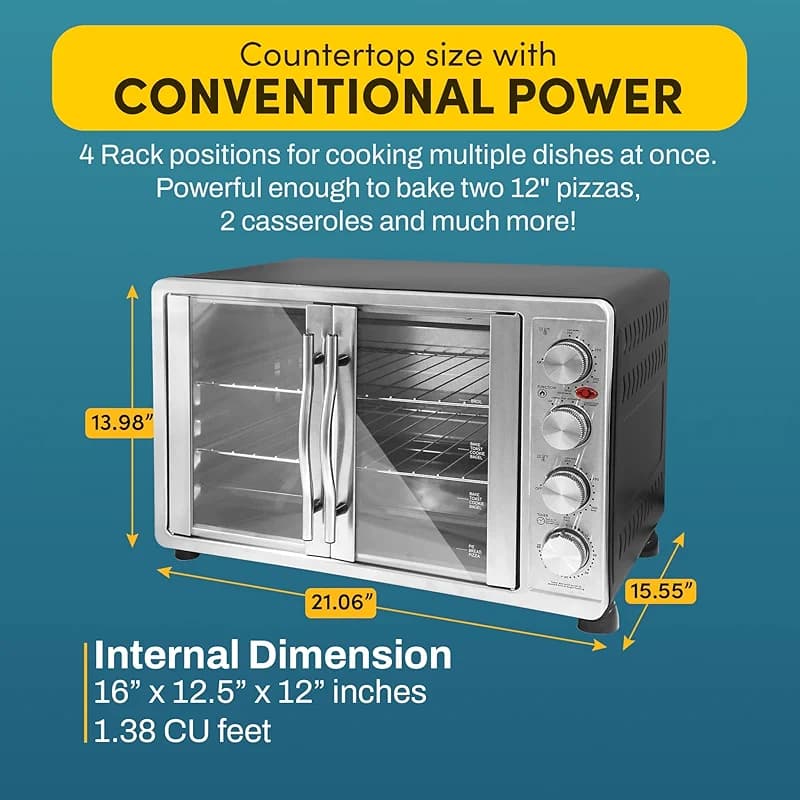 Elite Gourmet ETO4510MX French Door 47.5Qt — image 4