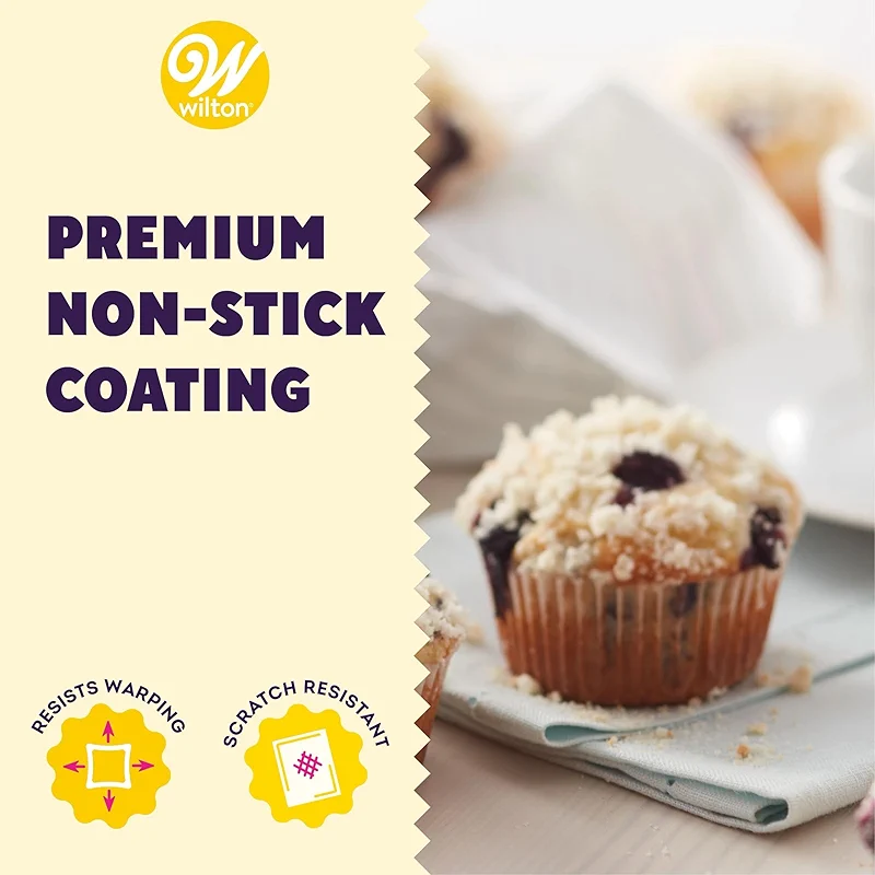 Wilton Gold Non-Stick Bakeware Muffin Pan - Baking Pan for Muffins & — image 3