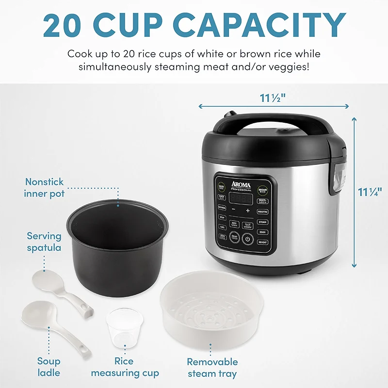 Aroma Housewares Professional Plus ARC-5000SB 20 Cup (Cooked) Digital Rice — image 2