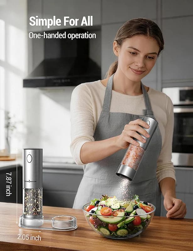 ThermoMaven Upgraded Larger Capacity Electric Salt and Pepper Grinder Set — image 5