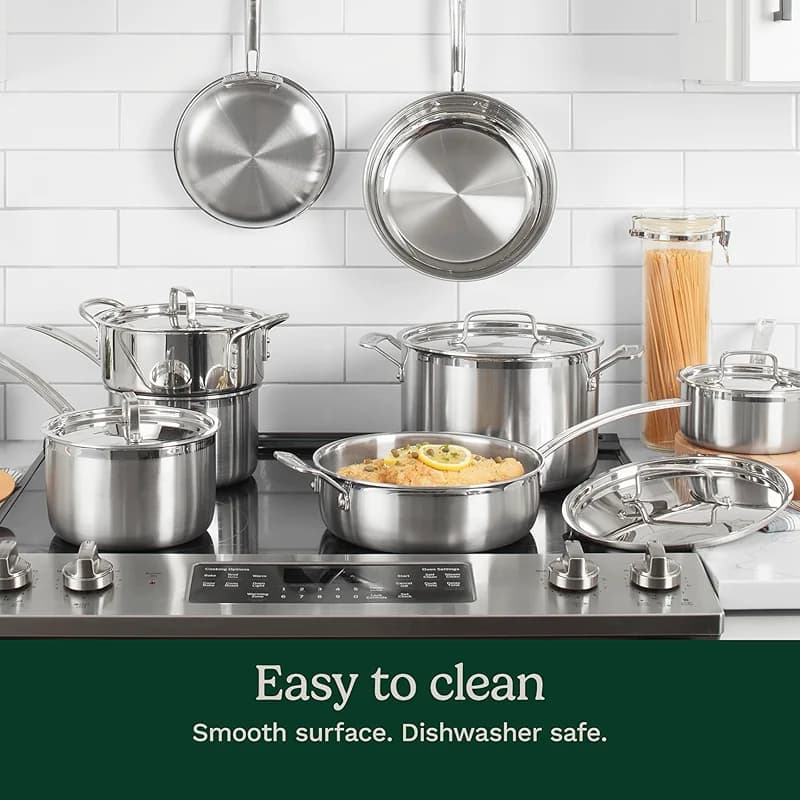 Cuisinart 12-Piece MultiClad Pro Triple Ply Stainless Stainless Steel Pots — image 5