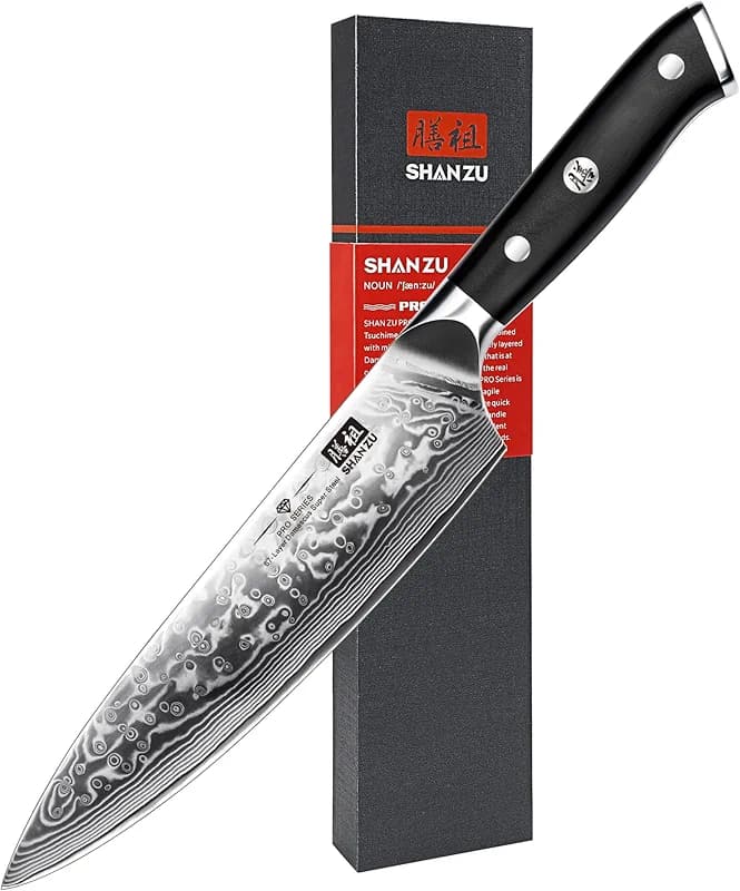 SHAN ZU Chef Knife 8 Inch Japanese Steel Damascus Kitchen Knife — image 2