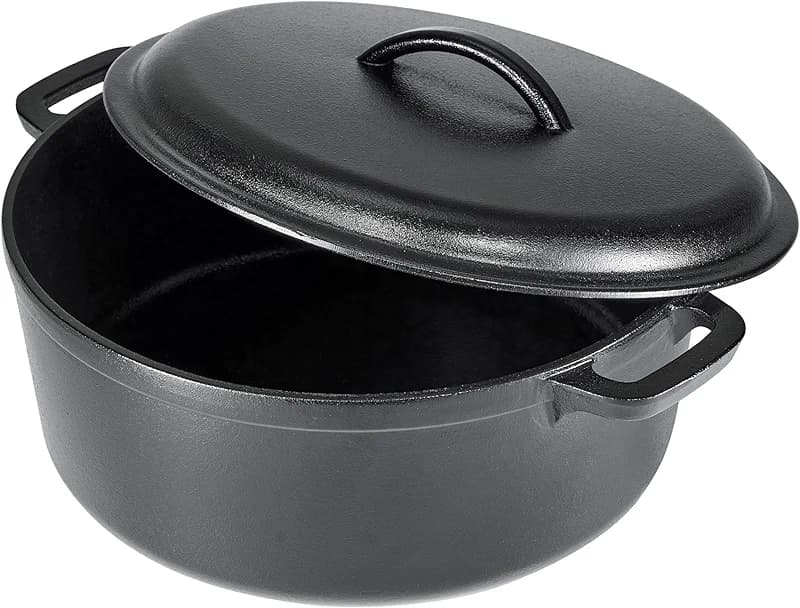 Amazon Basics Pre-Seasoned Cast Iron Dutch Oven Pot with Lid and Dual — image 4
