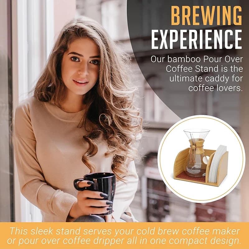 HEXNUB Bamboo Caddy for Pour Over Coffee Maker — image 4
