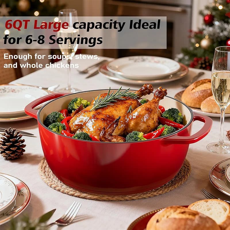 Umite Chef 6QT Enameled Cast Iron Dutch Oven with Lid — image 5