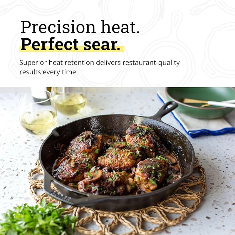 Lodge Seasoned Cast Iron Skillet 12 Inches - PFAS-Free — image 2