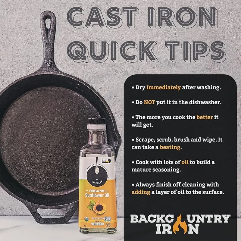 10-1/4 Inch Round Medium Pre-Seasoned Cast Iron Skillet — image 7