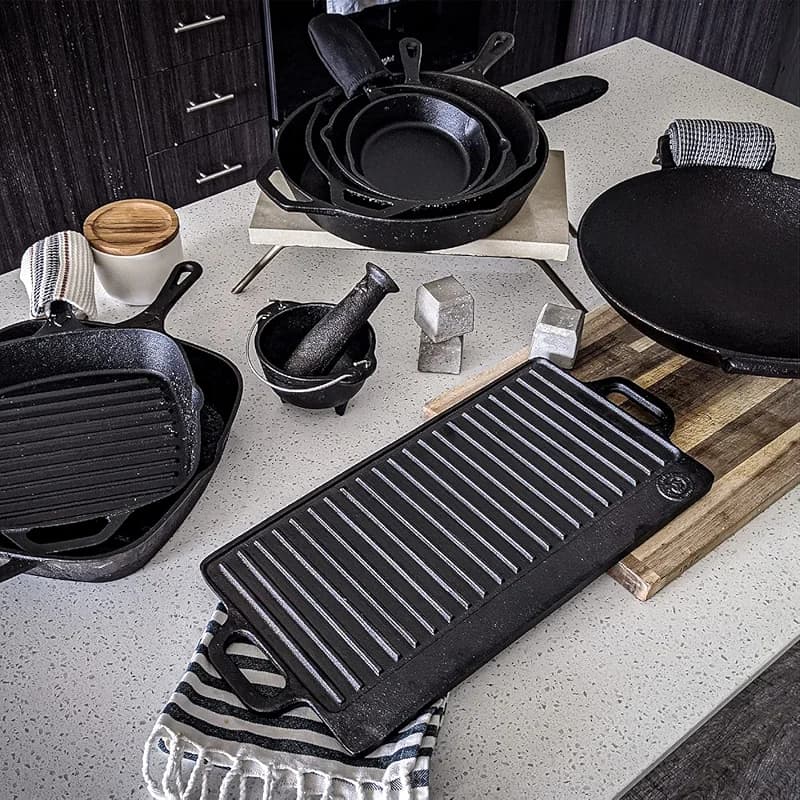 10-1/4 Inch Round Medium Pre-Seasoned Cast Iron Skillet — image 8