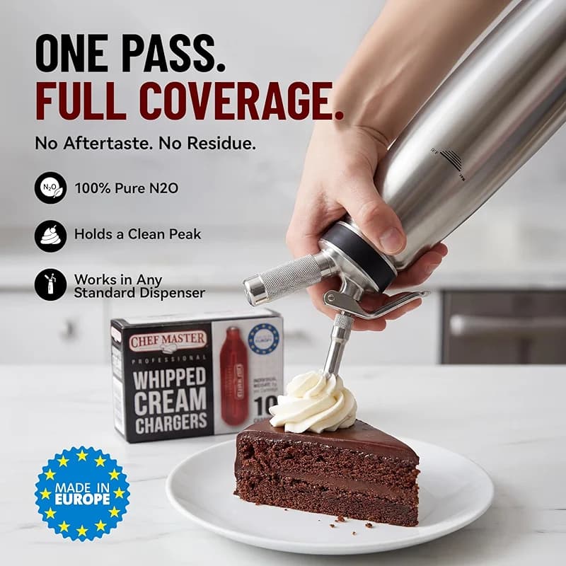 Chef Master Whipped Cream Charger (10-Pack) - N2O Cream Chargers for — image 6
