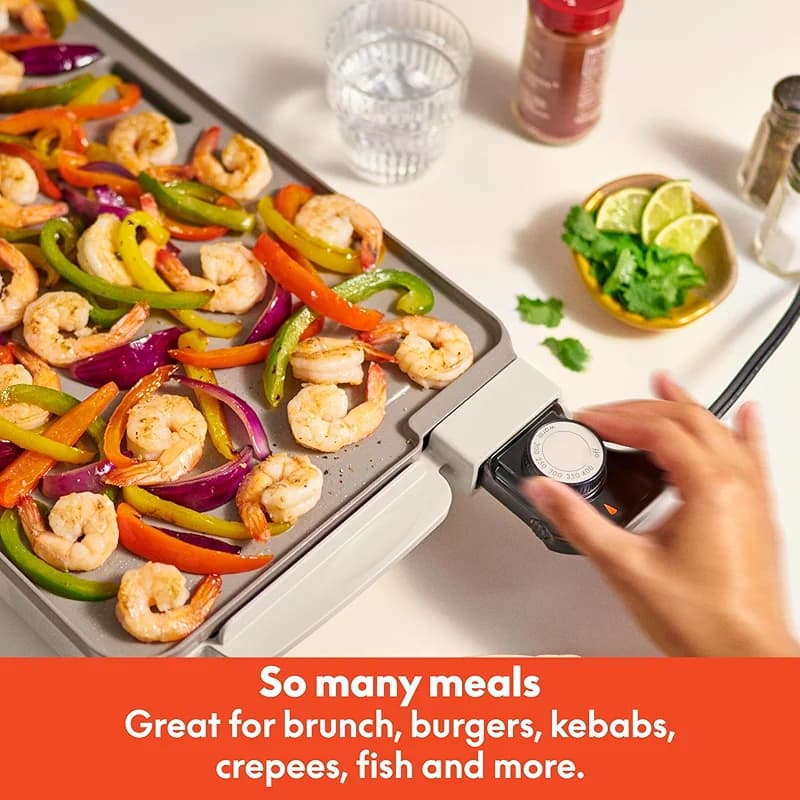 bella 10" x 20" Electric Griddle with Warming Tray — image 6