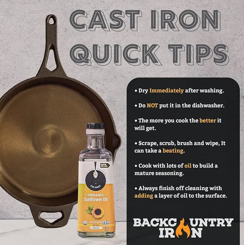 12 Inch Smooth Wasatch Pre-Seasoned Round Cast Iron Skillet — image 7