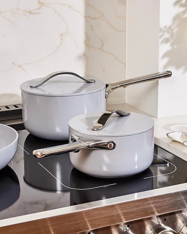 Caraway Nonstick Ceramic Sauce Pan with Lid (3 qt) - Non Toxic — image 5