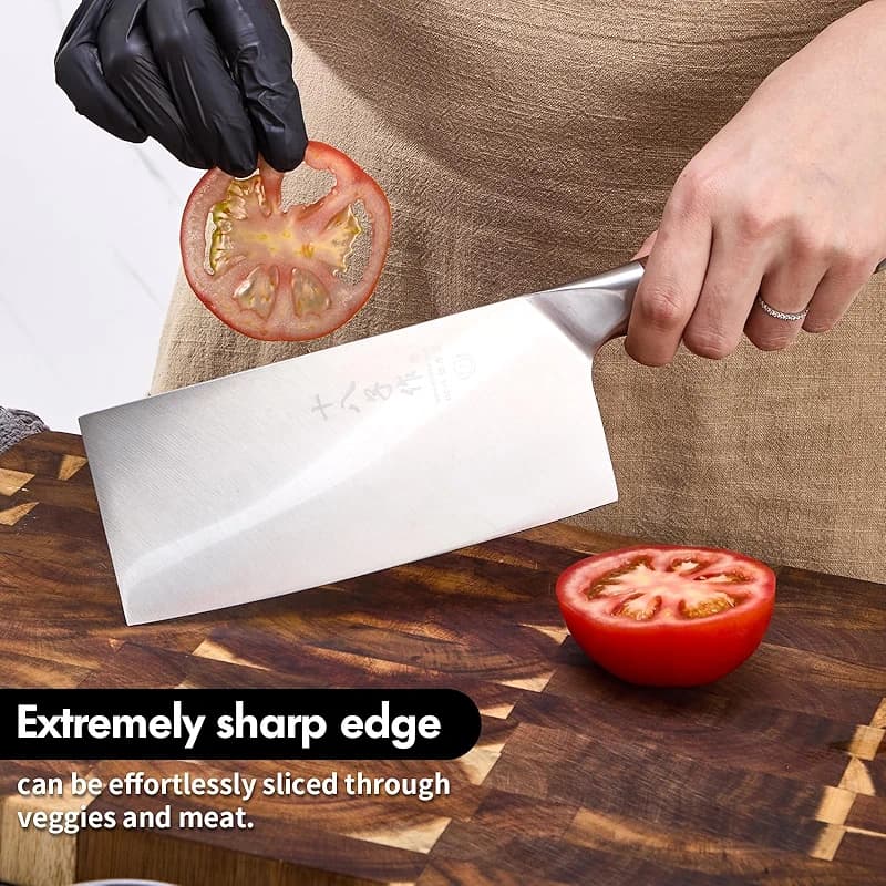 SHI BA ZI ZUO 7 Inches Stainless Steel Meat and Vegetable Cleaver Knife — image 6