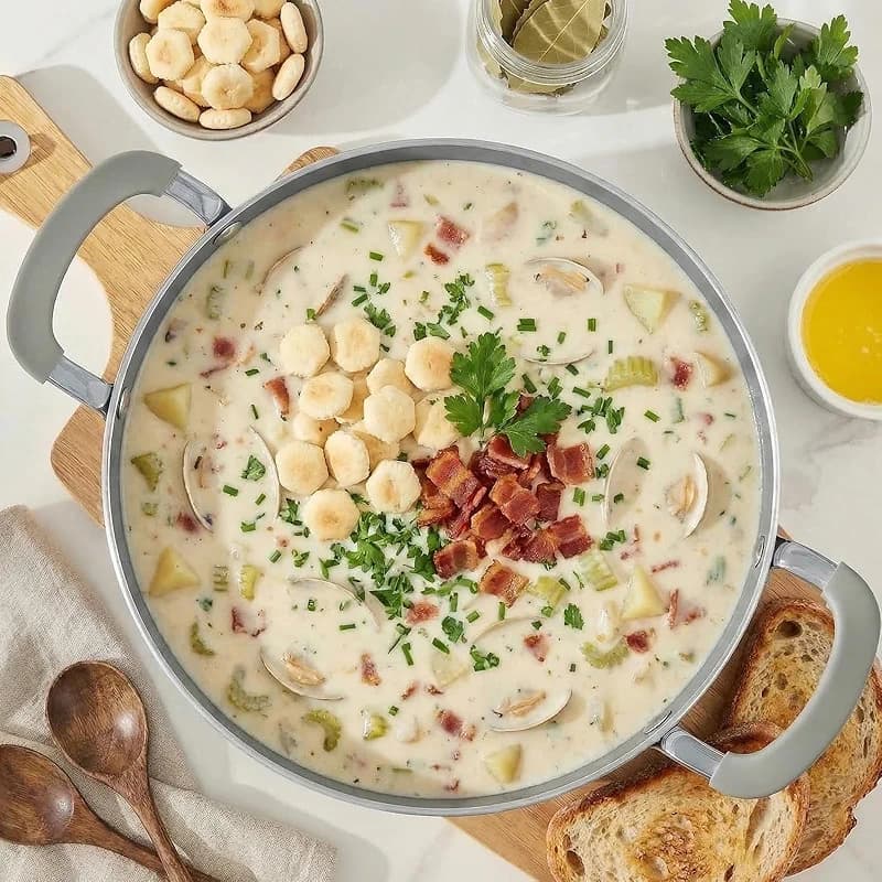 8 Quart Nonstick Stock Pot with Lid - BEZIA Ceramic Large Soup Pot for — image 5