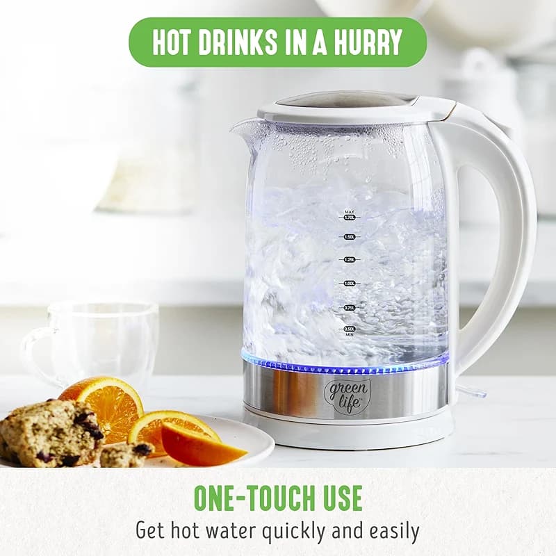 GreenLife 1.7 Liter Glass Electric Kettle — image 4