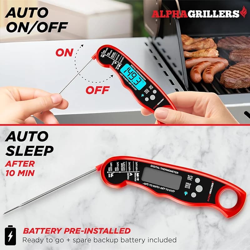 Alpha Grillers Meat Thermometer Digital – Instant Read Food Thermometer — image 1