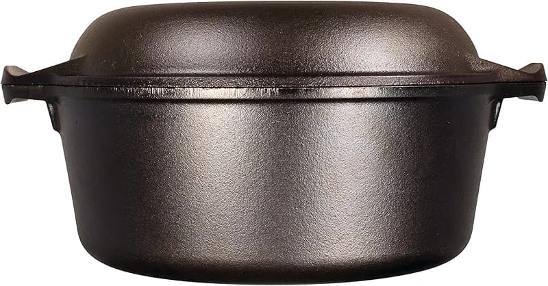Lodge Cast Iron Double Dutch Oven 5 Quart - Pre-Seasoned 2-in-1 Cast Iron — image 7