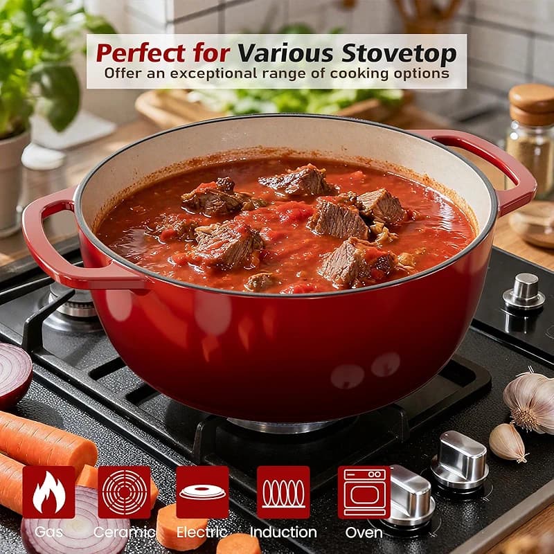 Umite Chef 6QT Enameled Cast Iron Dutch Oven with Lid — image 6