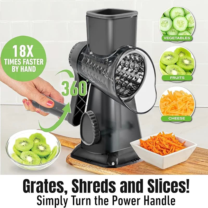 Cheese Grater Hand Crank Rotary Vegetables Shredder with Handle — image 5