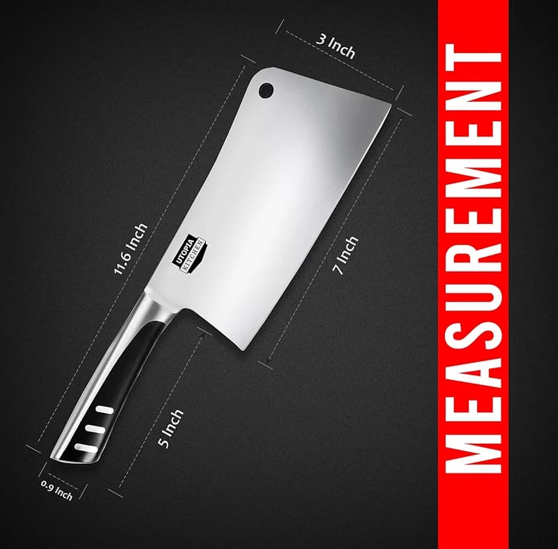 Utopia Kitchen 7 inch Cleaver Knife Stainless Steel Chef Butcher Knives — image 8