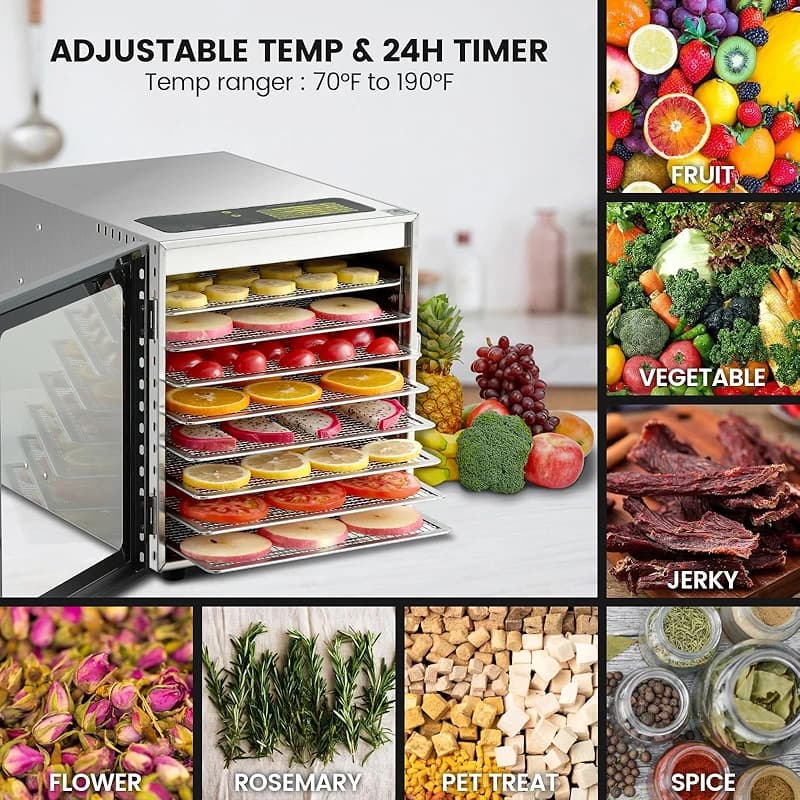 Cercker Food-Dehydrator Machine 8 Stainless Steel Trays — image 6