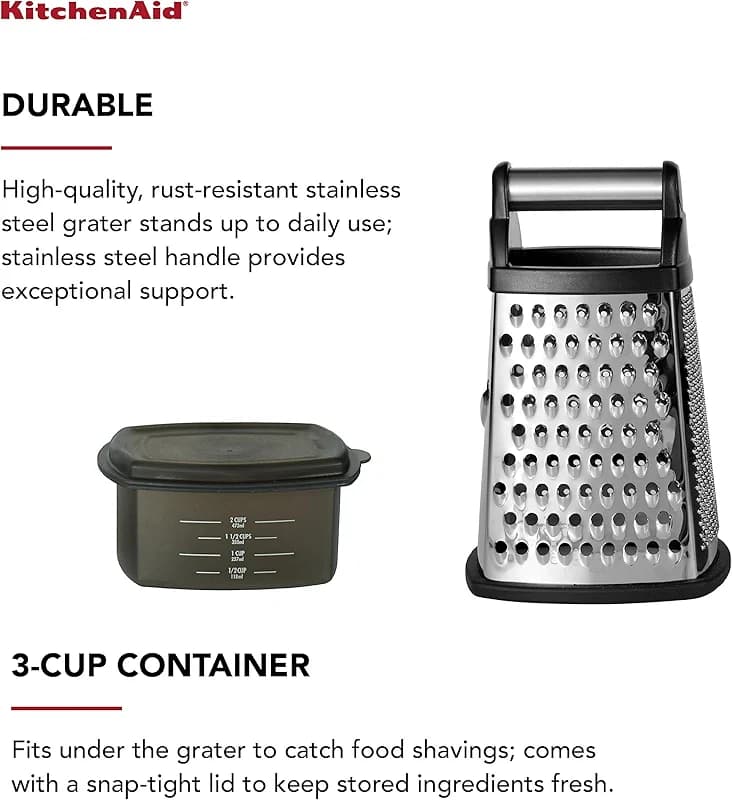 KitchenAid Gourmet 4-Sided Stainless Steel Box Grater for Fine — image 2
