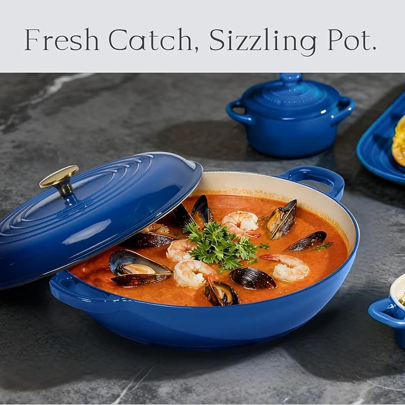 CAROTE 3.4QT Enameled Cast Iron Braiser Pan — image 2