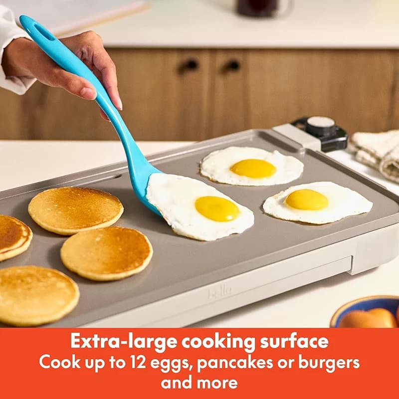 bella 10" x 20" Electric Griddle with Warming Tray — image 5