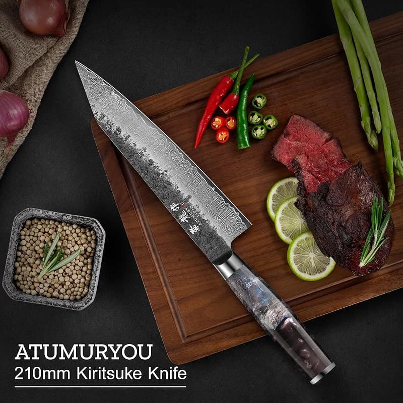8.27 Inch Japanese Kiritsuke Chef Knife with VG10 Core — image 8