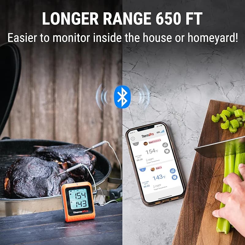 ThermoPro 650 ft Wireless Meat Thermometer Digital for Grilling and Smoking — image 3