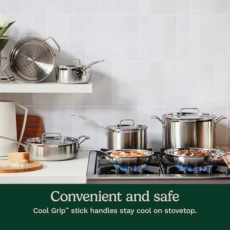 Cuisinart 12-Piece MultiClad Pro Triple Ply Stainless Stainless Steel Pots — image 4