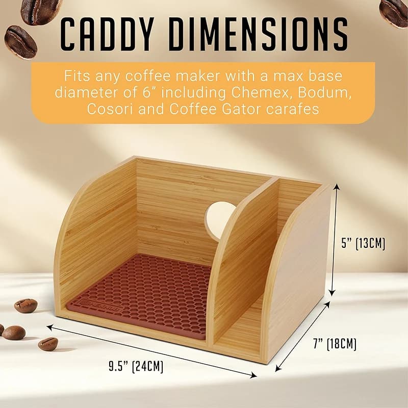 HEXNUB Bamboo Caddy for Pour Over Coffee Maker — image 3