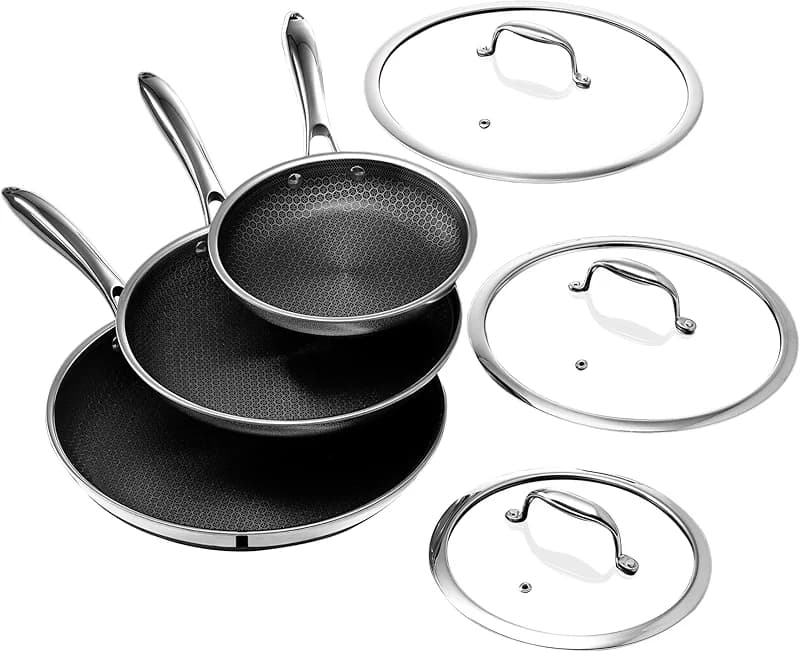 HexClad Hybrid Nonstick 6-Piece Frying Pan Set