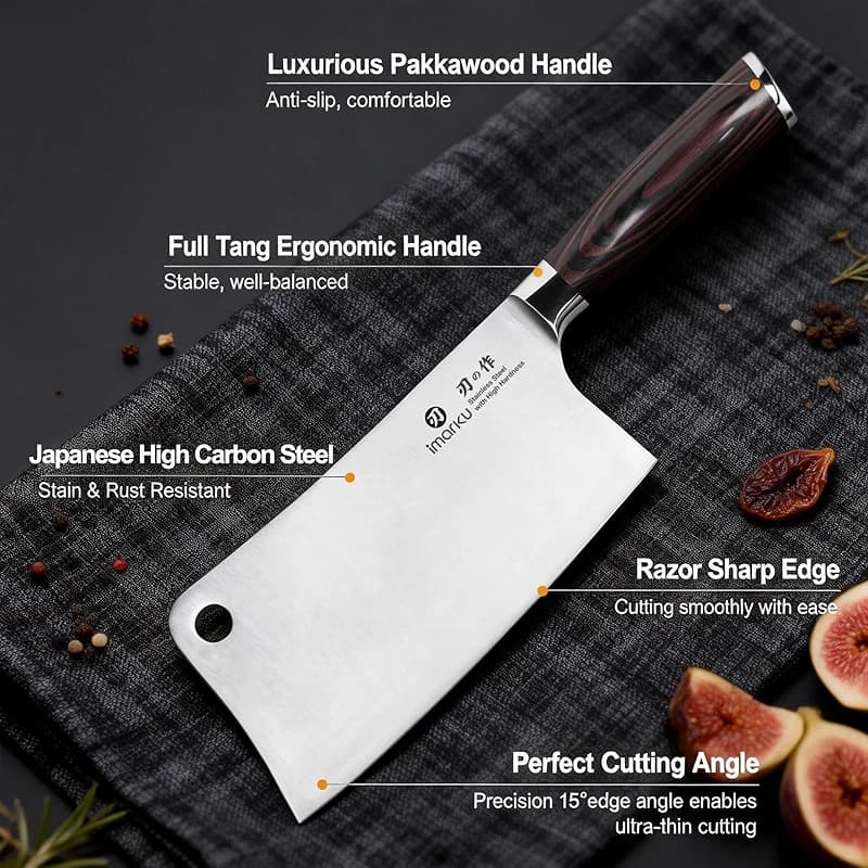 imarku Cleaver Knife 7 Inch Meat Cleaver — image 7