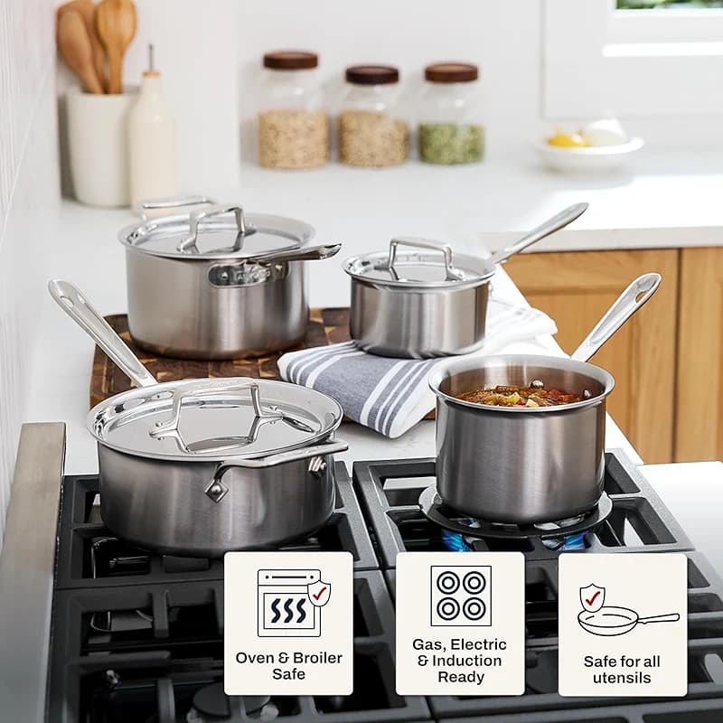 All-Clad D5 5-Ply Stainless Steel Sauce Pan 3 Quart Induction Oven Broiler — image 6