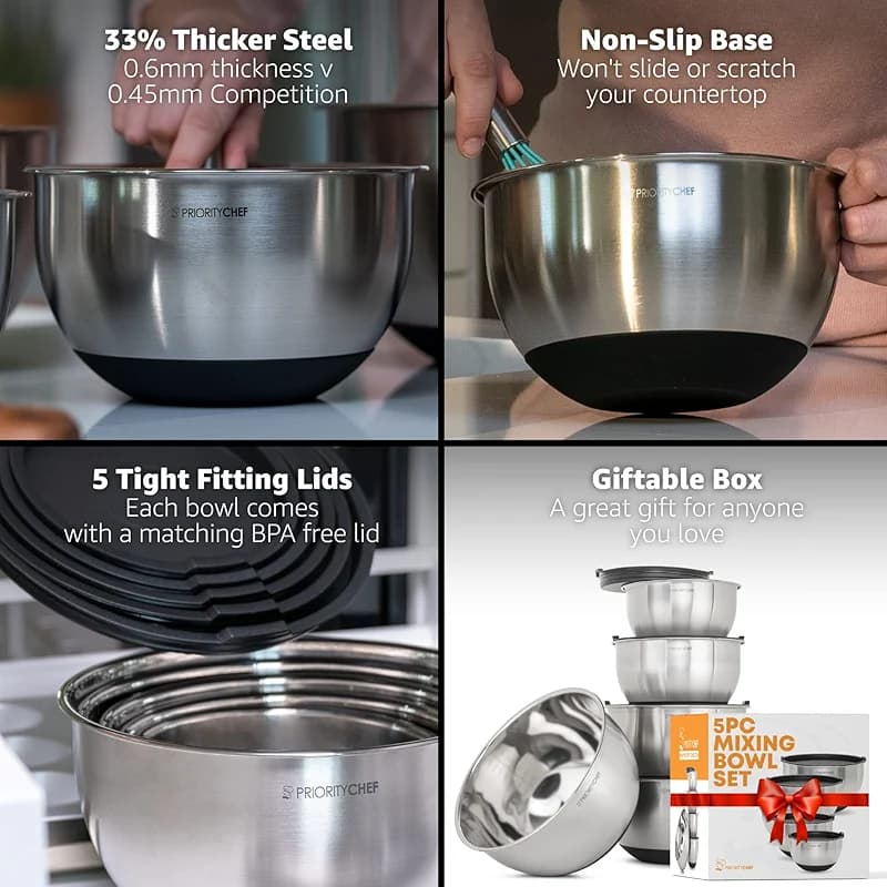 Priority Chef Premium Mixing Bowls With Lids Set — image 7