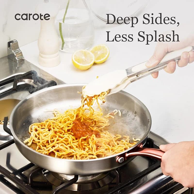 CAROTE 3-Piece Tri-Ply Stainless Steel Frying Pan Set — image 6