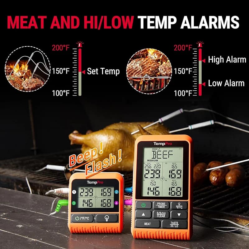 TempPro TP829 1000ft Wireless Meat Thermometer Digital for Grilling and — image 4