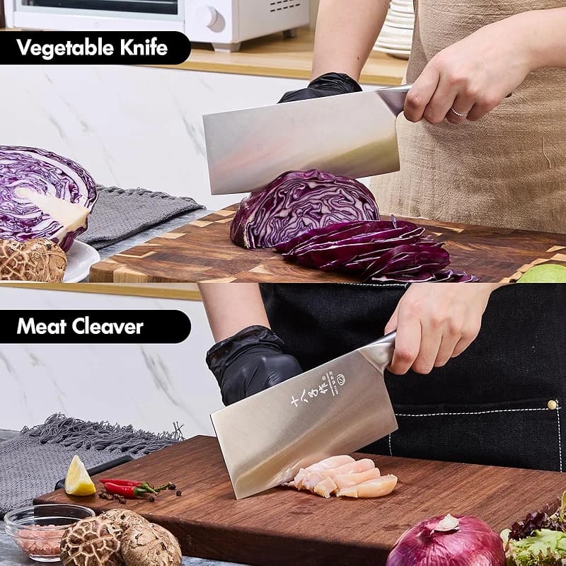 SHI BA ZI ZUO 7 Inches Stainless Steel Meat and Vegetable Cleaver Knife — image 5