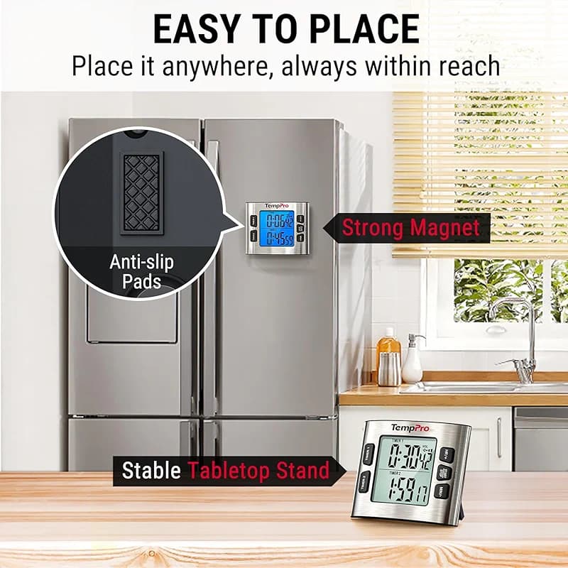 TempPro TM02 24H Digital Timer with Dual Kitchen Timers for Cooking — image 4