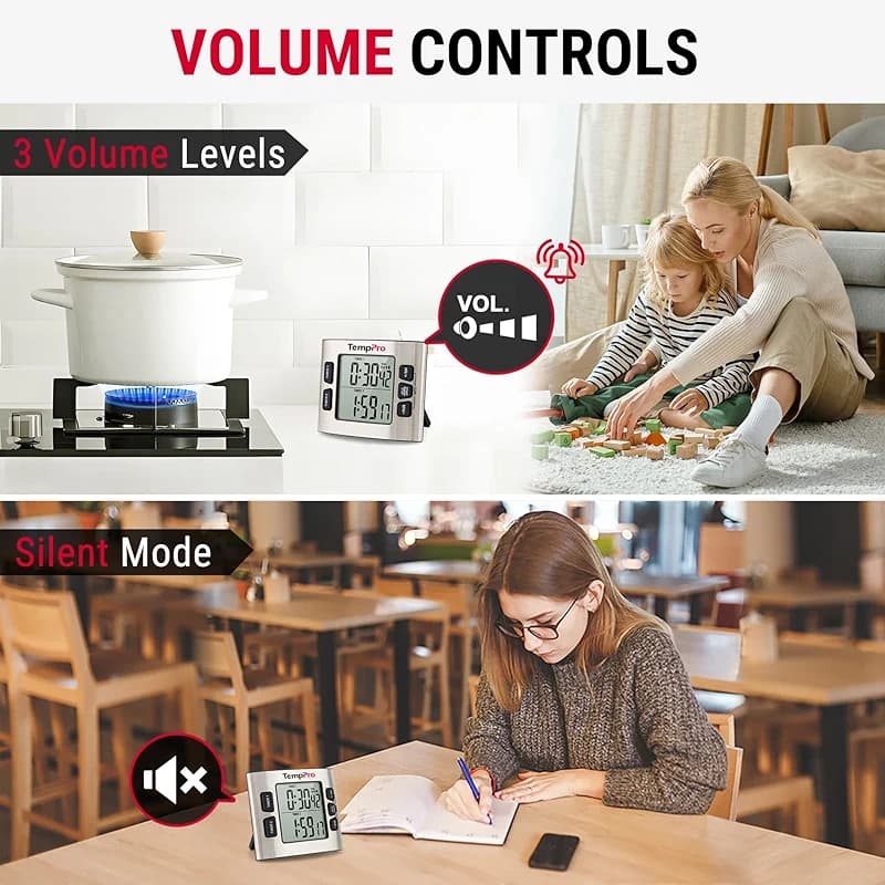TempPro TM02 24H Digital Timer with Dual Kitchen Timers for Cooking — image 6