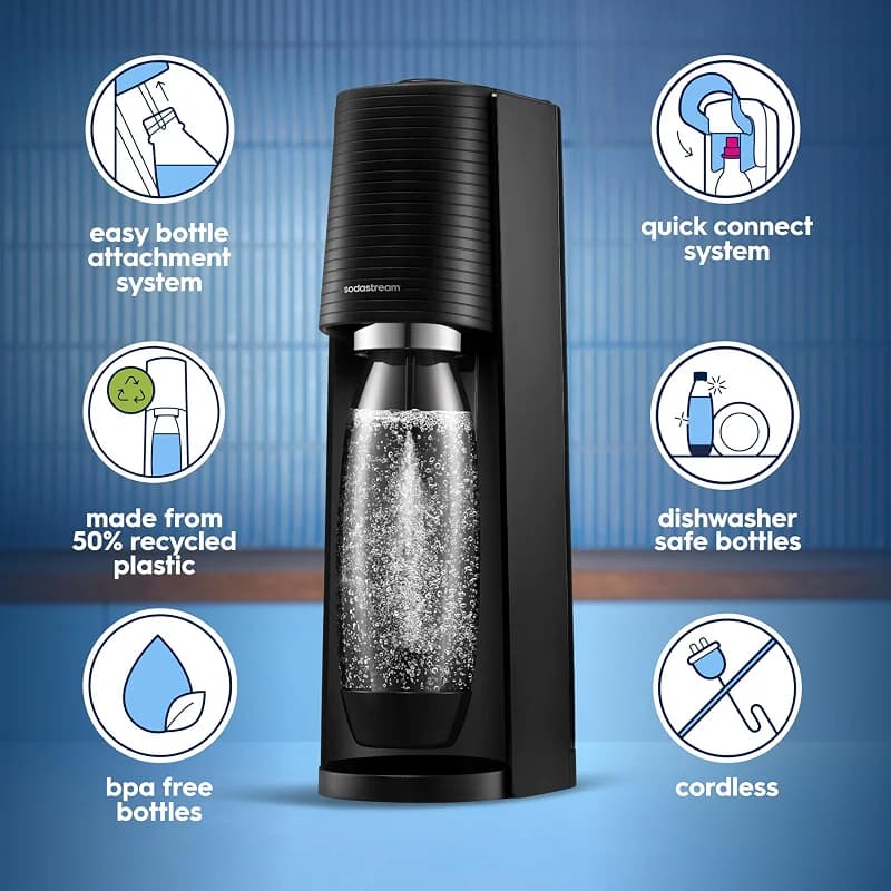 sodastream Terra Sparkling Water Maker Bundle in Black - includes 3-Pack: image 2