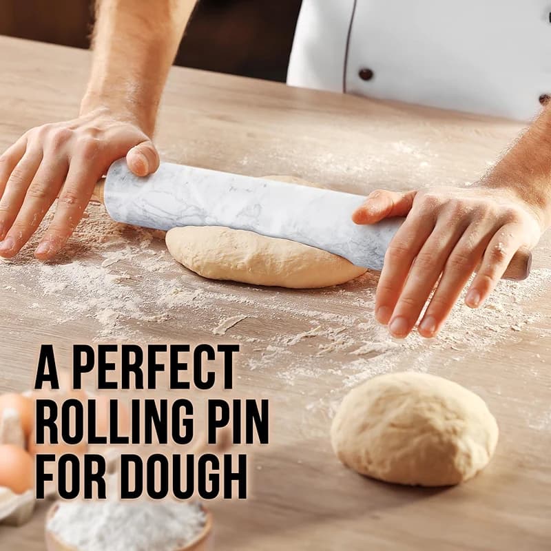 Zulay Kitchen 17-Inch Marble Rolling Pin With Stand - Polished Marble — image 7