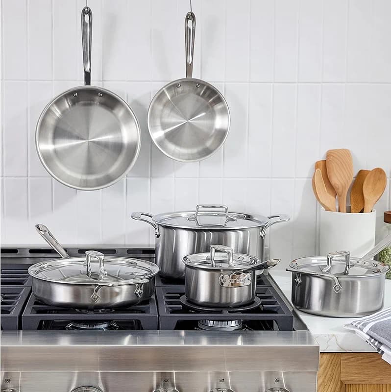 All-Clad D5® Stainless Steel Core 10 Piece Cookware Set- Made in USA- The — image 5