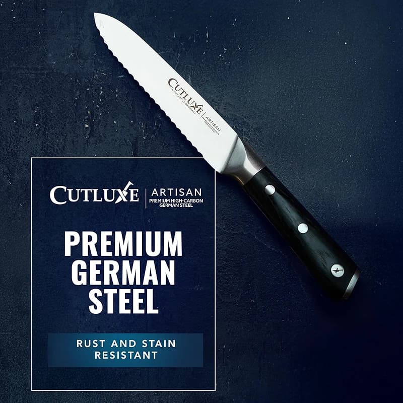 Cutluxe Serrated Kitchen Utility Knife - 5" Tomato Knife – Ultra Sharp — image 8